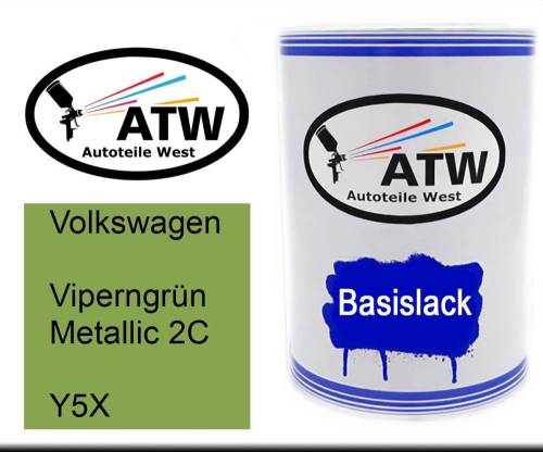 Volkswagen, Viperngrün Metallic 2C, Y5X: 500ml Lackdose, von ATW Autoteile West.